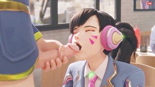 3D Compilation: Overwatch Dva Blowjob Doggystyle Threesome Fucked Uncensored Hentai