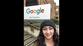 Public Blow job and titty fuck and Cum walk in front of Google HQ