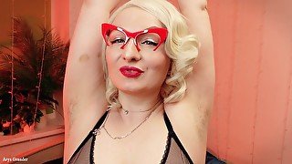 hairy armpits humiliation - female domination FemDom POV video- hot Mistress Arya Grander dirty talk