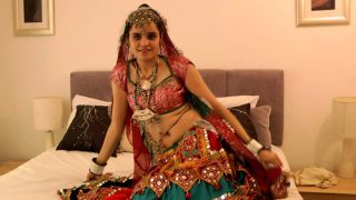 Charming Indian College Girl Jasmine In Gujarati Garba Dress