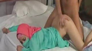 Horny Arab babe in her garb is fucked