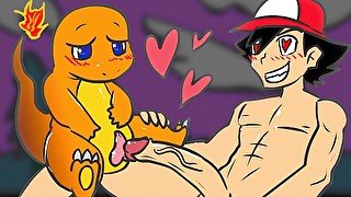 Charmander x Ash Fucking Hard! Pokemon Rule34