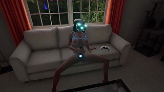 Girl masturbating In VR