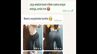 Le Digo a mi mejor amiga que estoy caliente y me manda video 🥵/Conversación WhatsApp