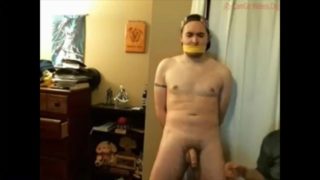 Tied, pantsed, exposed, and milked slave boy Brokecollegeboy3284