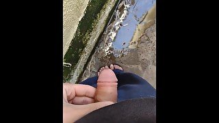 Pissing near my foots Outdoor piss /Public pee