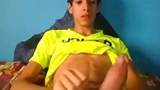 Horny Latino Twink Shows Off When Jerking