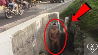 Handsome Latino Gets Too Exposed by Taking off his Clothes and Jerking off on the Road.