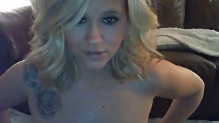 Alluring tattooed webcam blond haired sexpot impressed me with her solo