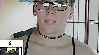 Trans teen 18+ V Plays with Herself on Cam