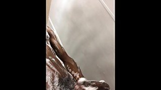 Stroking BBC in the shower! This Curve is Dangerous!