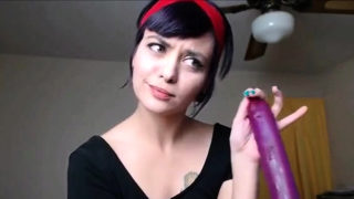 HOT Cam Girl Deepthroating WHOLE 11 Inch Dildo