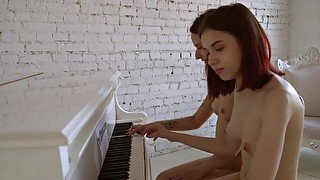 Lesbian girls enjoy music and hardcore fucking too