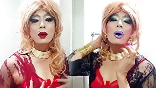 sissy niclo sexy lipstick makeup after smoking4