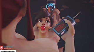 BDSM Overwatch fuck machine Tracer and Brigitte Uncensored 60 FPS High Quality