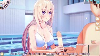 3D/Anime/Hentai: Hottest and most popular girl in school gets Fucked by the pool in her bikini !!!