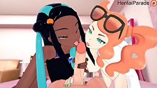 Threesome Nessa x Sonia Pokemon hentai Uncensored