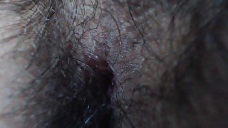 Orgasm contractions of anal hole (close-up)