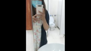 Asian girl public flashing