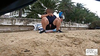 My Recent Crotchless Short Pussy Beach Flash Teaser