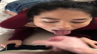 Asian Girl Gives BJ