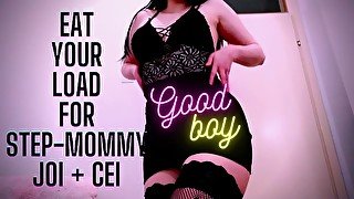 CEI JOI FemDom POV - Eat Your Load For Mommy - Cum Eating Instructions, Jerk Off Instructions