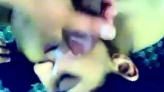 arab cum on his gf face