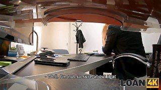 Horny girl with tight pussy gets drilled hard by loan manager in his office