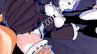 Re Zero: THREESOME with Rem and Ram (3D Hentai)