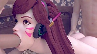 [Bonus]Dva double penetration and throat fuck Angle HD[Watermark free][Grand Cupido](Overwatch)