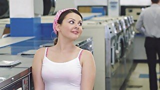 ExxxtraSmall - Petite Teen Fucked in Laundromat