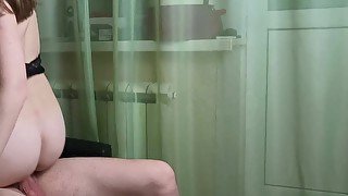 Sperm dripping out - Huge creampie after Sex with Russian Girl in stockings