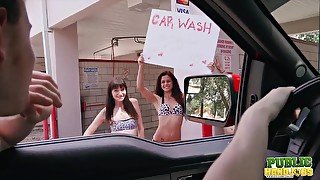 Desperate for Spring Break Cash Chloe Sky Has Car Wash Idea - Public Handjobs