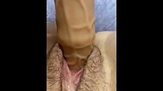 Creamy pussy just some dildo fun