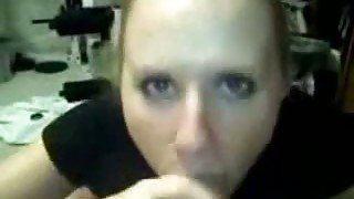 Just a skanky and slutty teen chick blowing my dick on cam