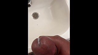 Solo Black Daddy Strokes His BBC in a Public Bathroom