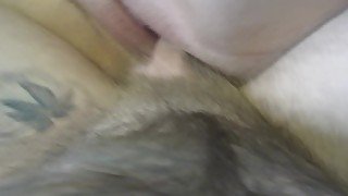 Smeared cum on pussy after sex