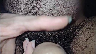 Close up bear daddys cock cumshot in it