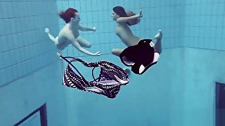 Katrin and Lucy big tits underwater