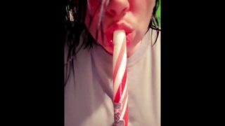 Peppermint Stick Mukbang BJ Simulation