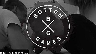 BottomGames - Athletic Stud Lost Bet With His Hunk Friend And Spreads His Butt Cheeks For His Cock