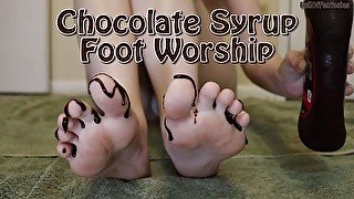 Chocolate Syrup Foot Worship (full) (60 FPS)