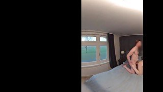 VR Video  Petite Babe with Big Ass gets fucked by Red Bearded Guy