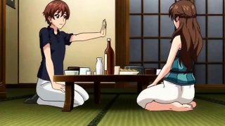 Anime  beauty getting pussy wet at a romantic dinner