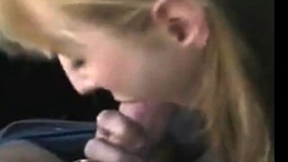 Blowjob in the car and cumshot in the mouth