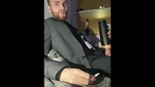 Smoking and Fleshlight Fucking in Suit (PART 1)