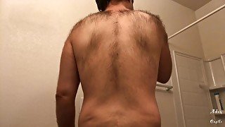 Stud Shaves & Shows Off His Hairy Back