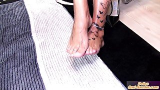 Best Footjob from german big tits tattoo amateur milf