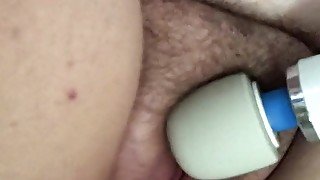 YoungEnglishBBW stimulating my hairy fat pussy with a vibrator squirt squirting