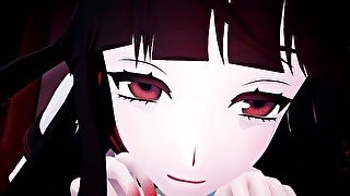 Yandere black-haired beautiful girl Femdom - [ASMR] [MMD] [By-poko●●●]